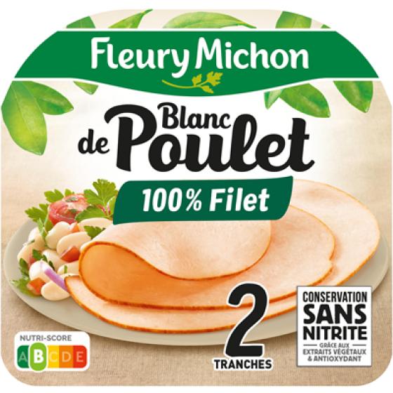 BLANC DE POULET CONSERVATION SANS NITRITE 2 TRANCHES 65 G