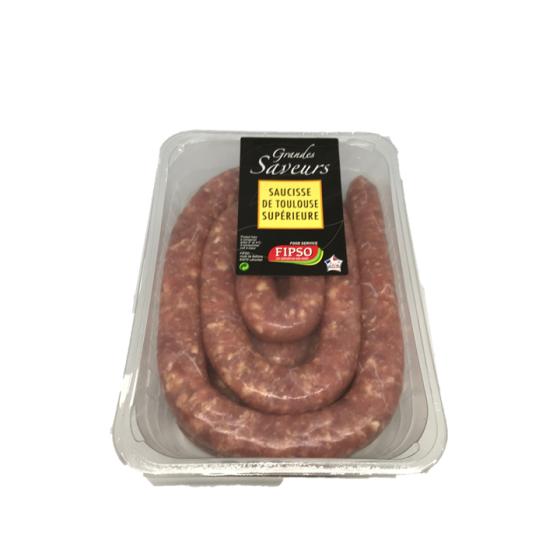 FIPSO SAUCISSE BRASSE SUPéRIEURE DE PORC SOUS ATMOSPHèRE éLABORé EN EN FRANCE