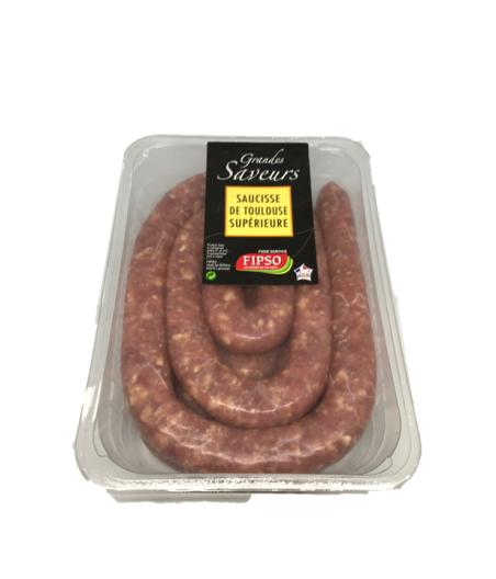 FIPSO SAUCISSE BRASSE SUPéRIEURE DE PORC SOUS ATMOSPHèRE éLABORé EN EN FRANCE