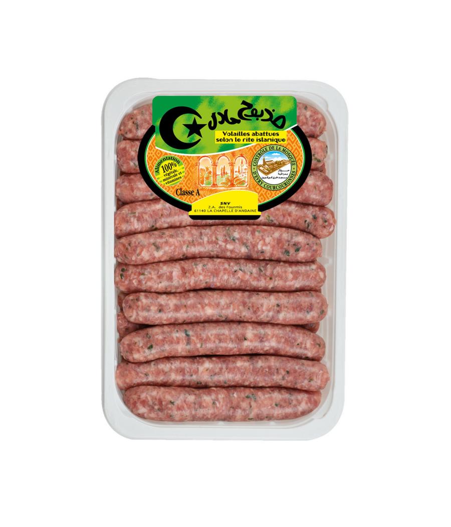 30 CHIPOLATAS DE VOLAILLES AUX HERBES HALAL X 20 30 CHIPOLATAS DE VOLAILLES AUX HERBES HALAL X 20