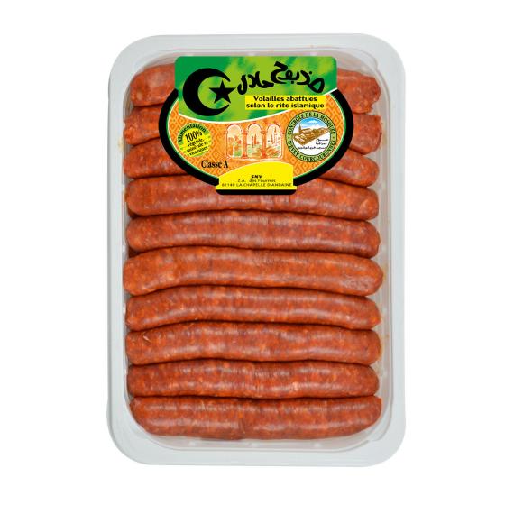 MERGUEZ DE VOLAILLE HALAL X20 SOUS-ATMOSPHèRE FRANCE