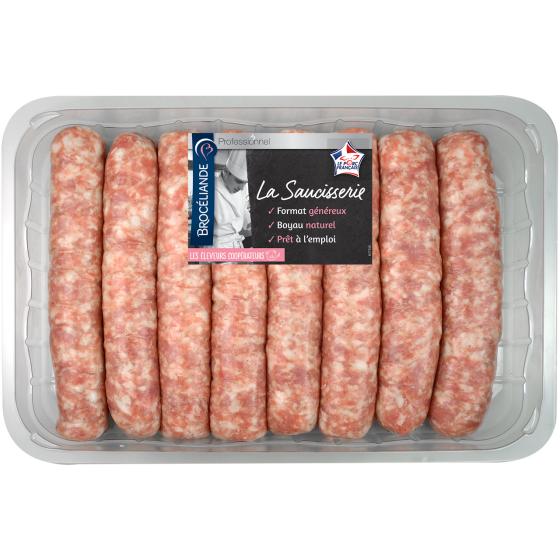 BROCELIANDE PROFESSIONNEL SAUCISSE DE TOULOUSE VPF 130 G X 8 SOUS ATMOSPHèRE