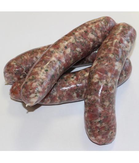 SAUCISSE DE PORC MAISON BEUCHER à LA CHâTAIGNE BARQUETTE S.ATMOSPHèRE DE 16X130G éLABORéE EN FR...