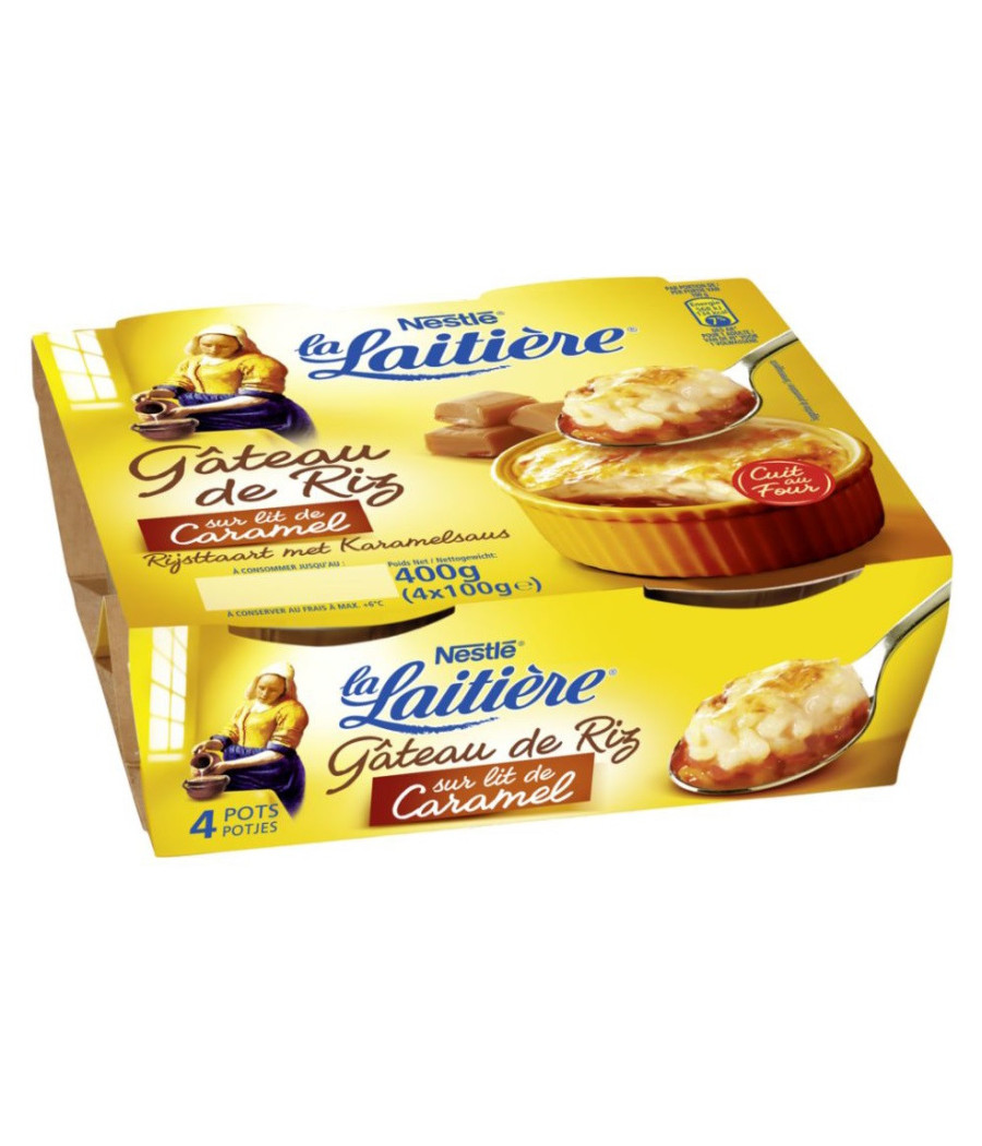 GATEAU DE RIZ SUR LIT CARAMEL LA LAITIERE 4 X 100G GATEAU DE RIZ SUR LIT CARAMEL LA LAITIERE 4 X 100G