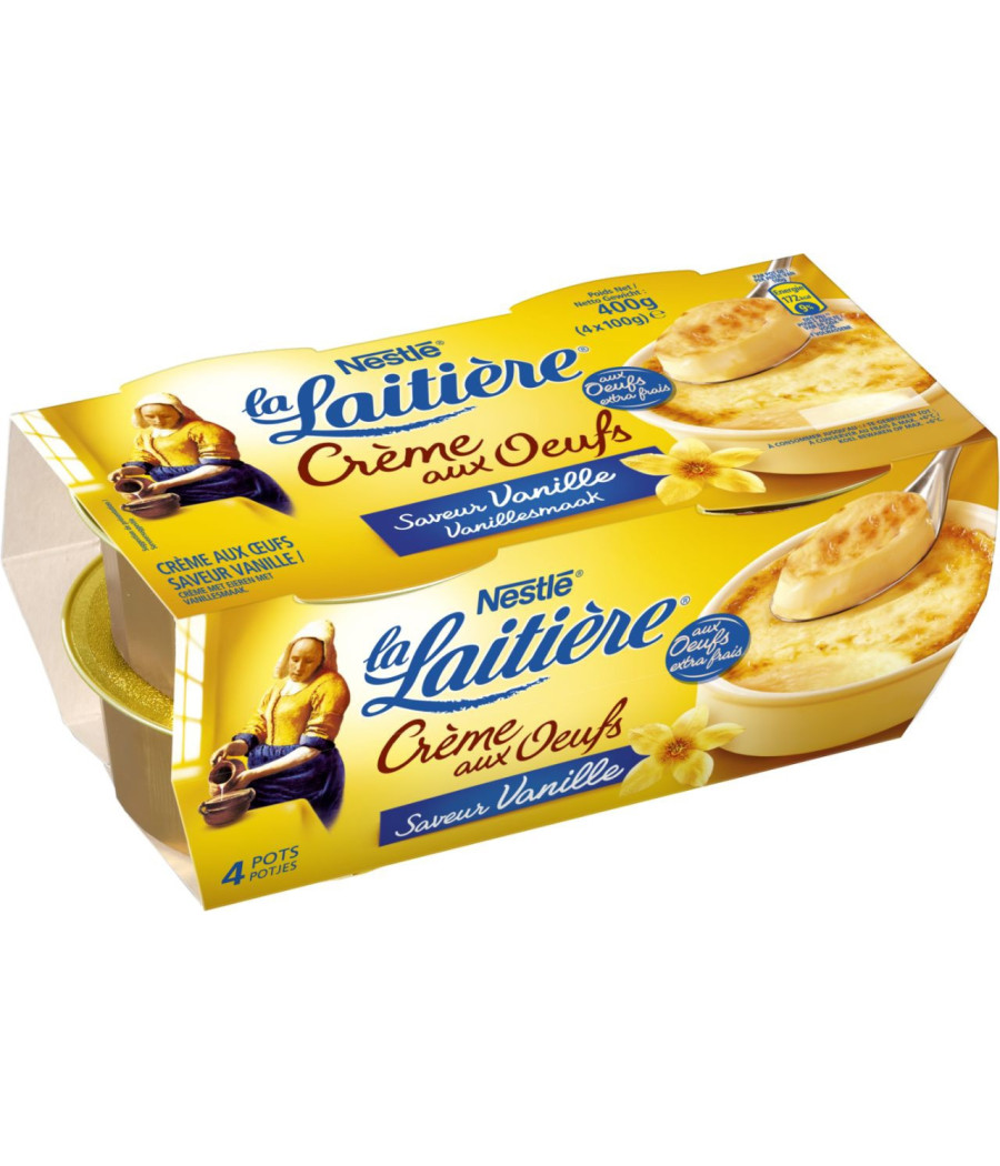 CREME AU OEUF LA LAITIERE SAVEUR VANILLE 4 X 100G CREME AU OEUF LA LAITIERE SAVEUR VANILLE 4 X 100G