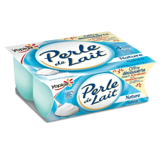 PERLE DE LAIT NATURE 4 X 125G
