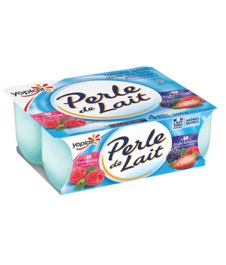 PERLE DE LAIT FRUITS ROUGES FRAMBOSES 4 X 125G