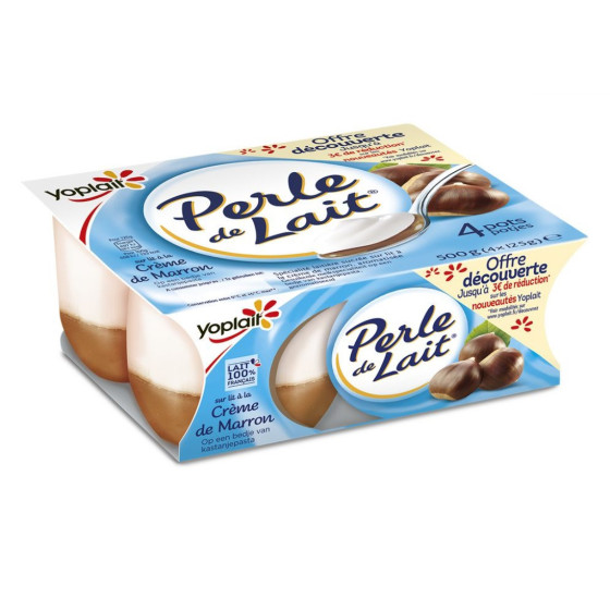 PERLE DE LAIT SUR LIT A LA CREME DE MARRON 4 X 125G