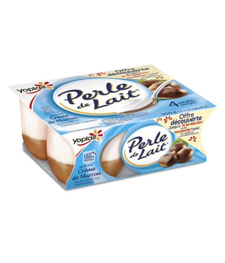 PERLE DE LAIT SUR LIT A LA CREME DE MARRON 4 X 125G
