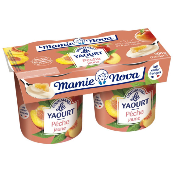 YAOURT GOURMAND PECHE 2 X 150G - MAMIE NOVA