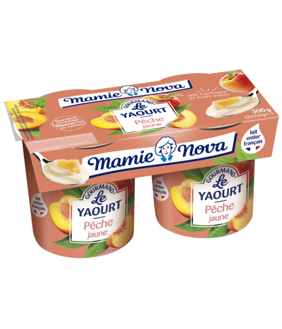 YAOURT GOURMAND PECHE 2 X 150G - MAMIE NOVA YAOURT GOURMAND PECHE 2 X 150G - MAMIE NOVA