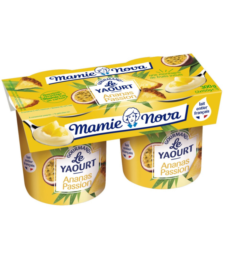 YAOURT GOURMAND ANANAS PASSION 2 X 150G - MAMIE NOVA YAOURT GOURMAND ANANAS PASSION 2 X 150G - MAMIE NOVA