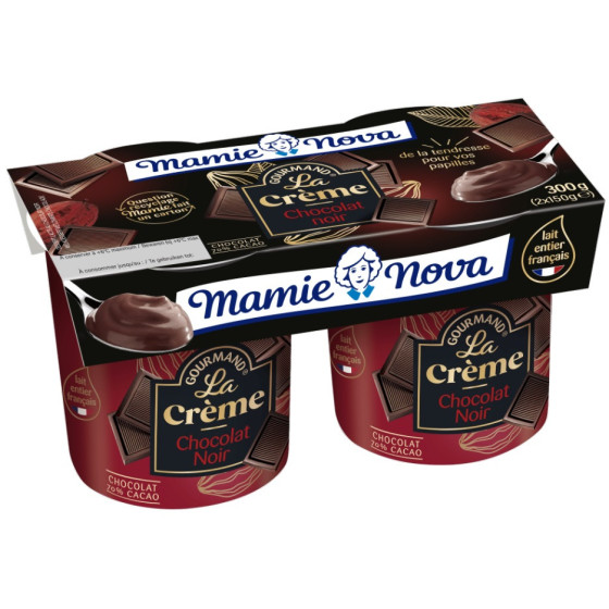 YAOURT GOURMAND CHOCOLAT NOIR INTENSE  2 X 150G - MAMIE NOVA