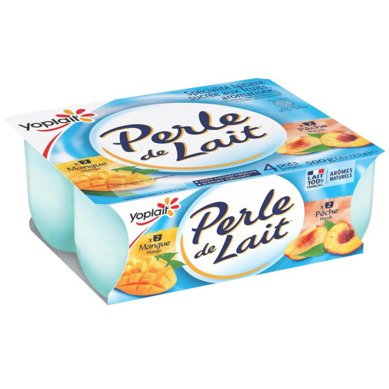 PERLE DE LAIT MANGUE PECHE 4 X 125G