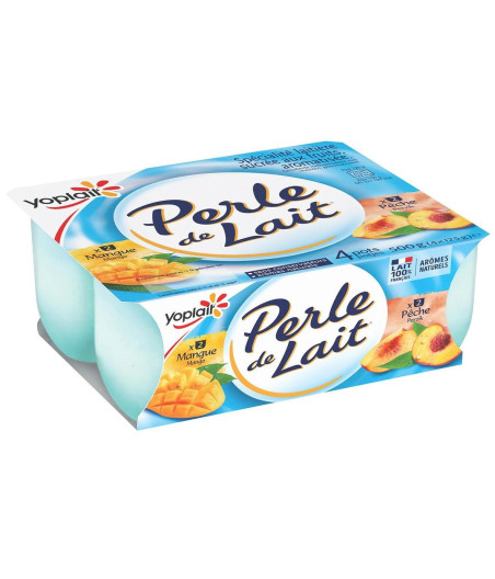 PERLE DE LAIT MANGUE PECHE 4 X 125G