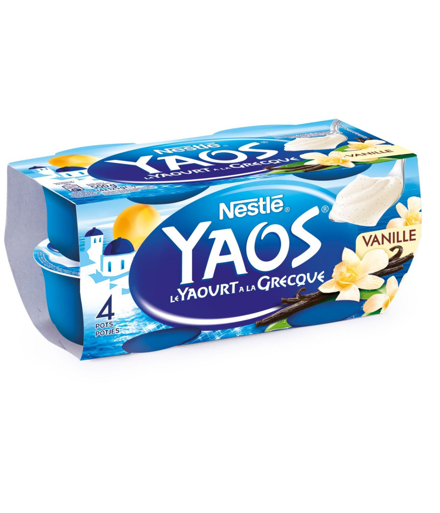 YAOS LE YAOURT A LA GRECQUE VANILLE 4 X 125G YAOS LE YAOURT A LA GRECQUE VANILLE 4 X 125G