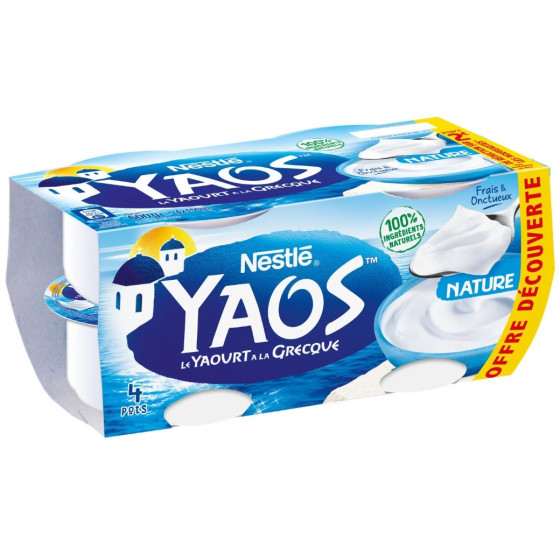 YAOS YAOURT A LA GRECQUE NATURE 4 X 150G