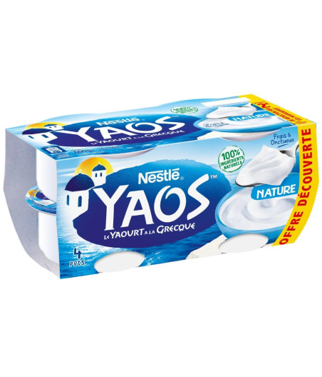 YAOS YAOURT A LA GRECQUE NATURE 4 X 150G