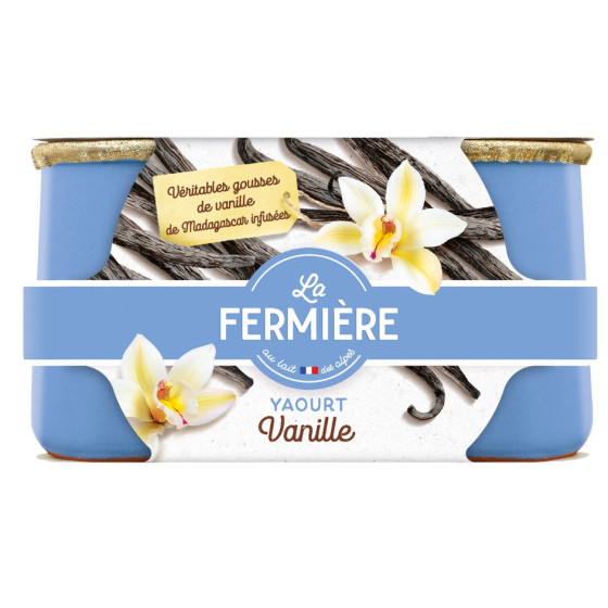YAOURT LA FERMIERE SUCRE A LA VANILLE 2 X 140G