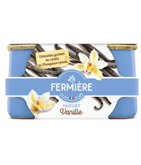 YAOURT LA FERMIERE SUCRE A LA VANILLE 2 X 140G